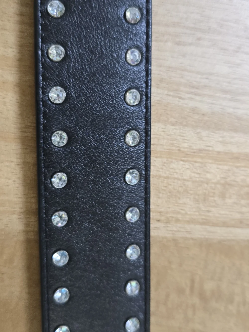 Tony Lama Size 36 Black Leather Bling Belt | Rhinestone Cross Buckle C50423 - Picture 7 of 11